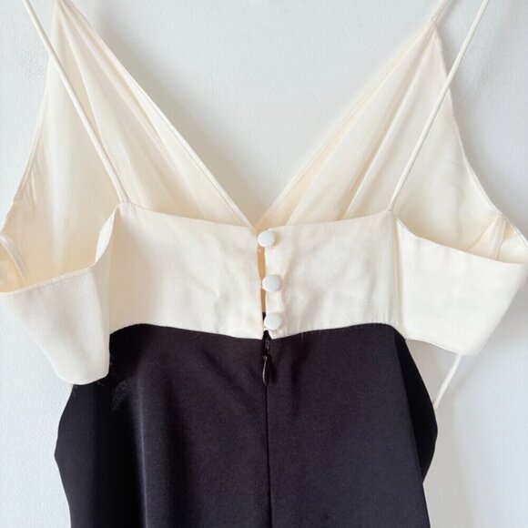 Zara Two Toned Cut Out Midi Dress NWT Black White Size Medium - Picture 10 of 13